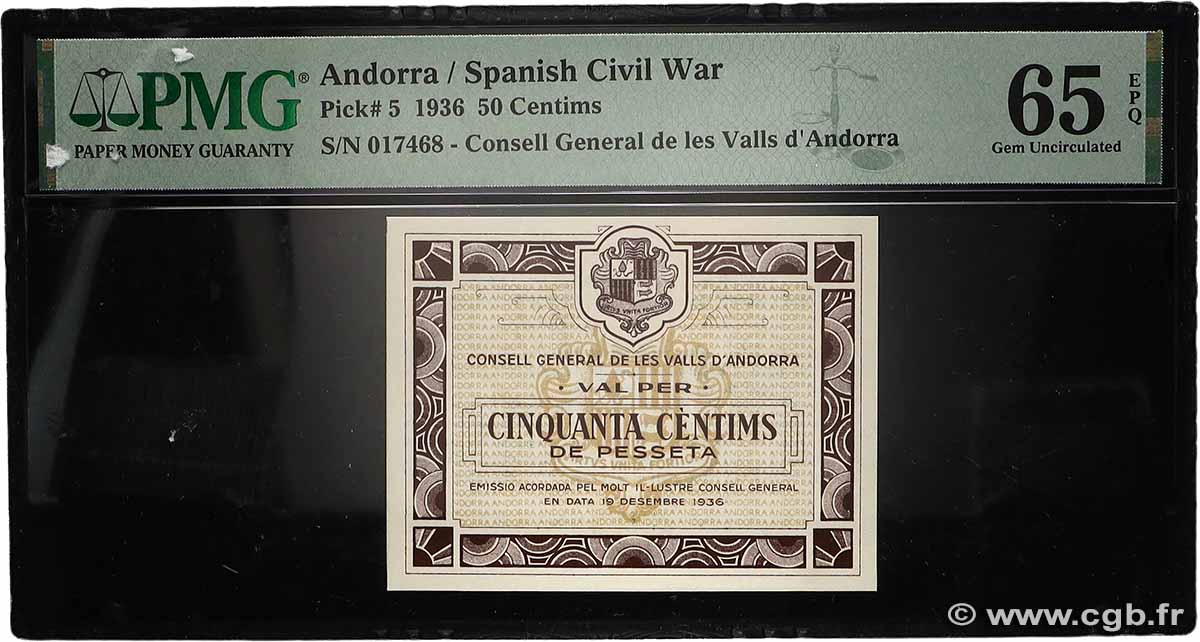 50 Centims ANDORRE  1936 P.05 ST
