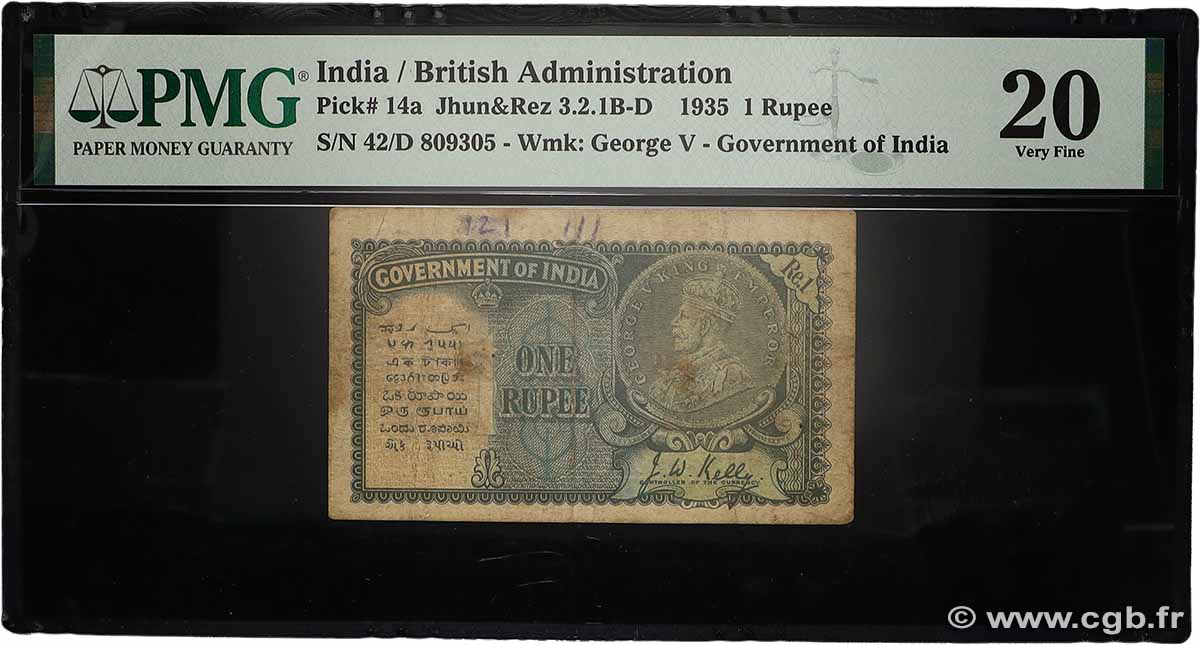 1 Rupee INDIA  1935 P.014a F