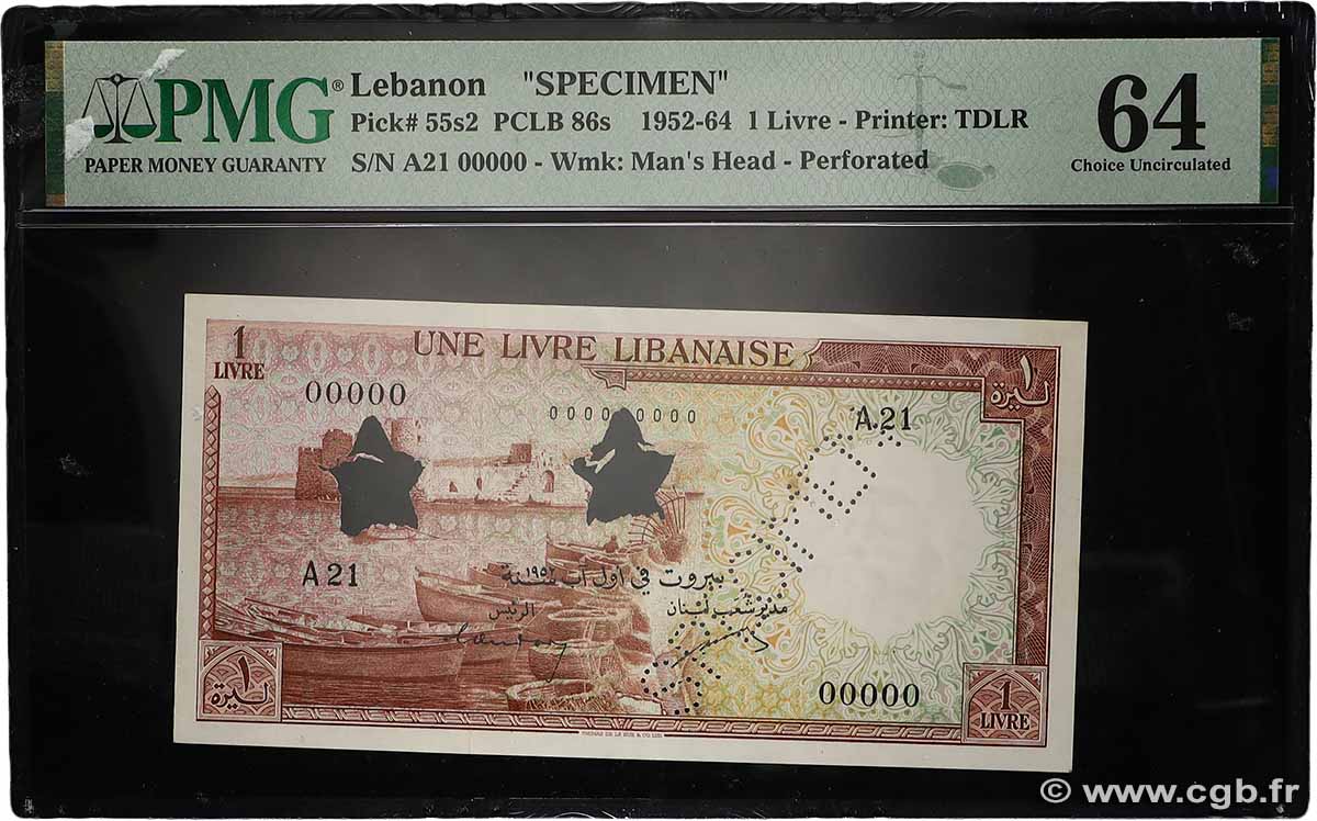1 Livre Spécimen LIBAN  1952 P.055s pr.NEUF