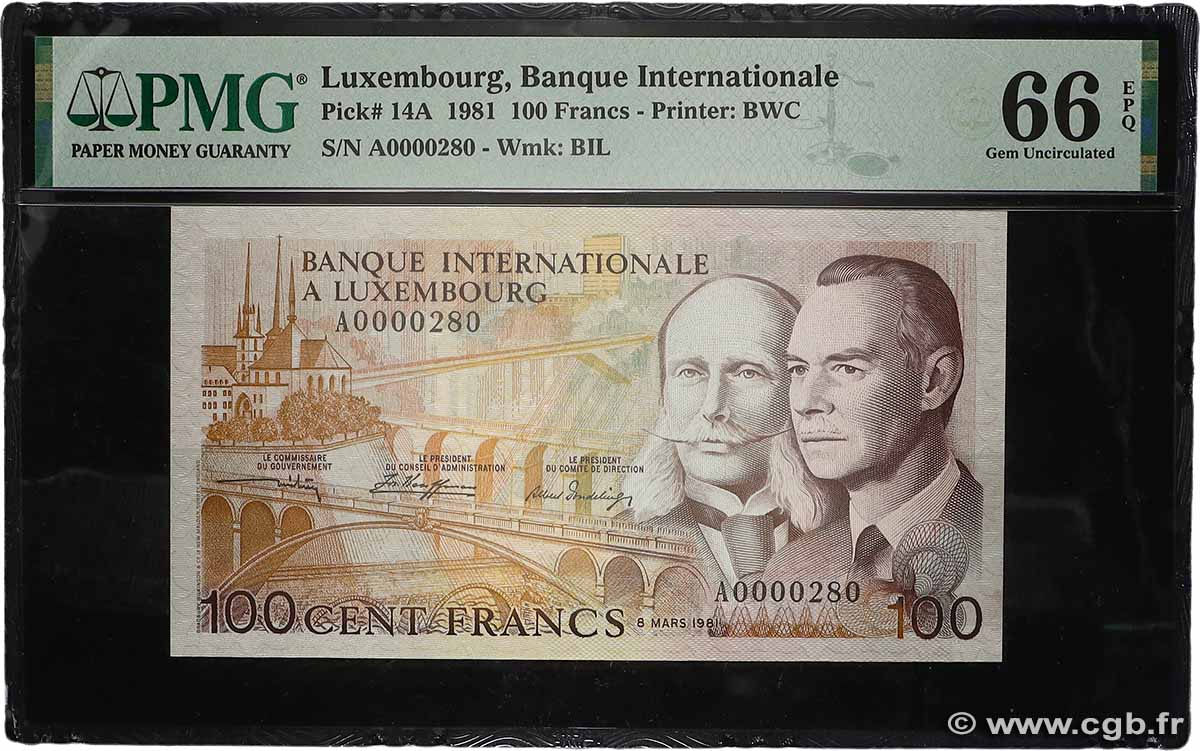 100 Francs Petit numéro LUXEMBURGO  1981 P.14A FDC