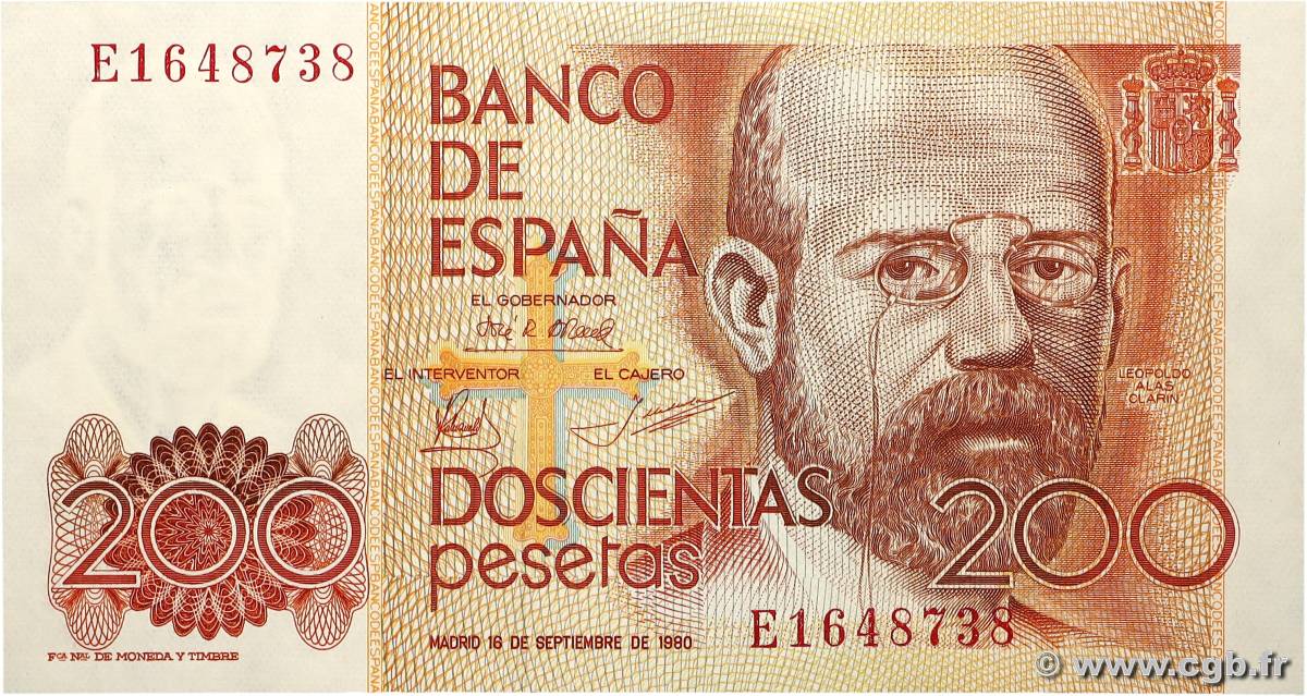 200 Pesetas SPAGNA  1980 P.156 AU