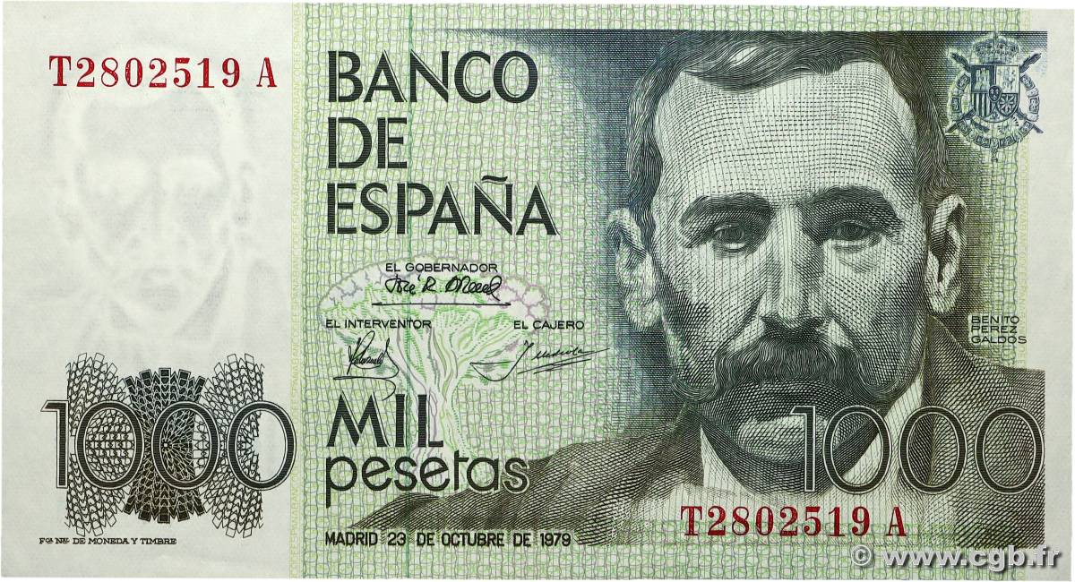 1000 Pesetas SPAIN  1979 P.158 XF