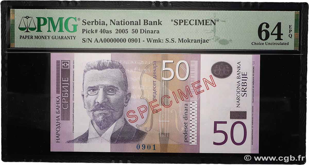 50 Dinara Spécimen SERBIE  2005 P.40as pr.NEUF