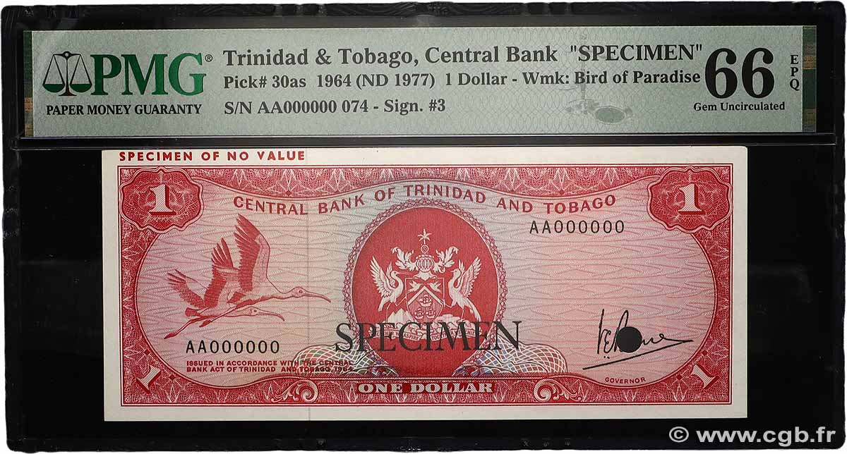 1 Dollar Spécimen TRINIDAD et TOBAGO  1977 P.30as NEUF