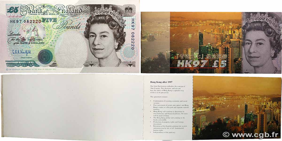 5 Pounds Set de présentation ENGLAND  1990 P.CS07 fST+