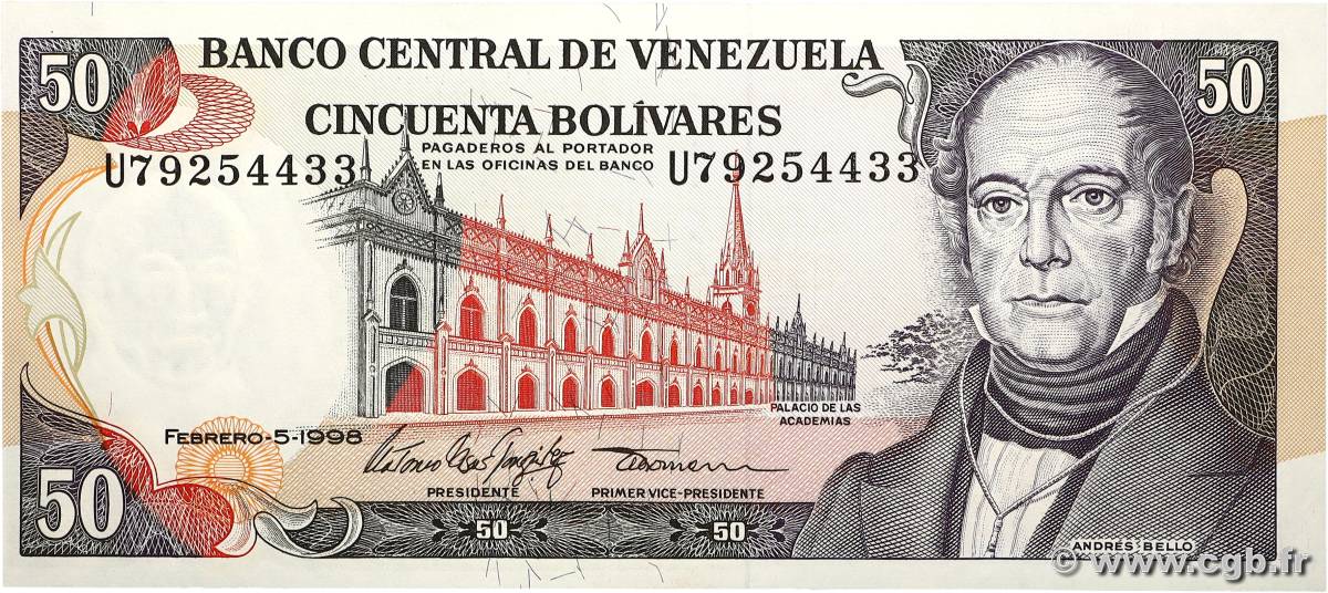 50 Bolivares VENEZUELA  1998 P.065f ST