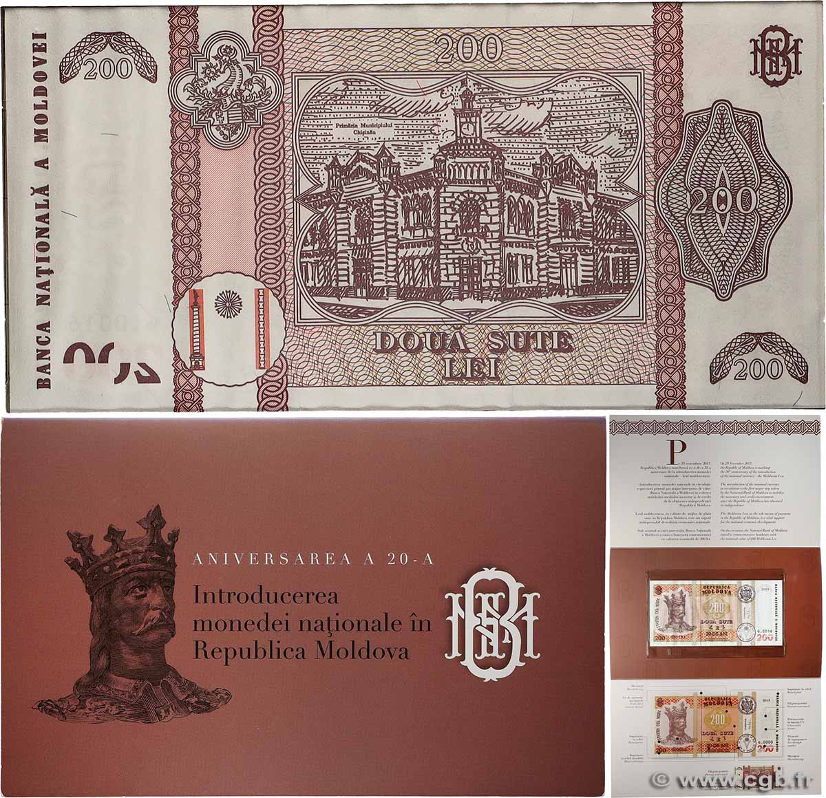 200 Lei Set de présentation MOLDOVA  2013 P.20 UNC-