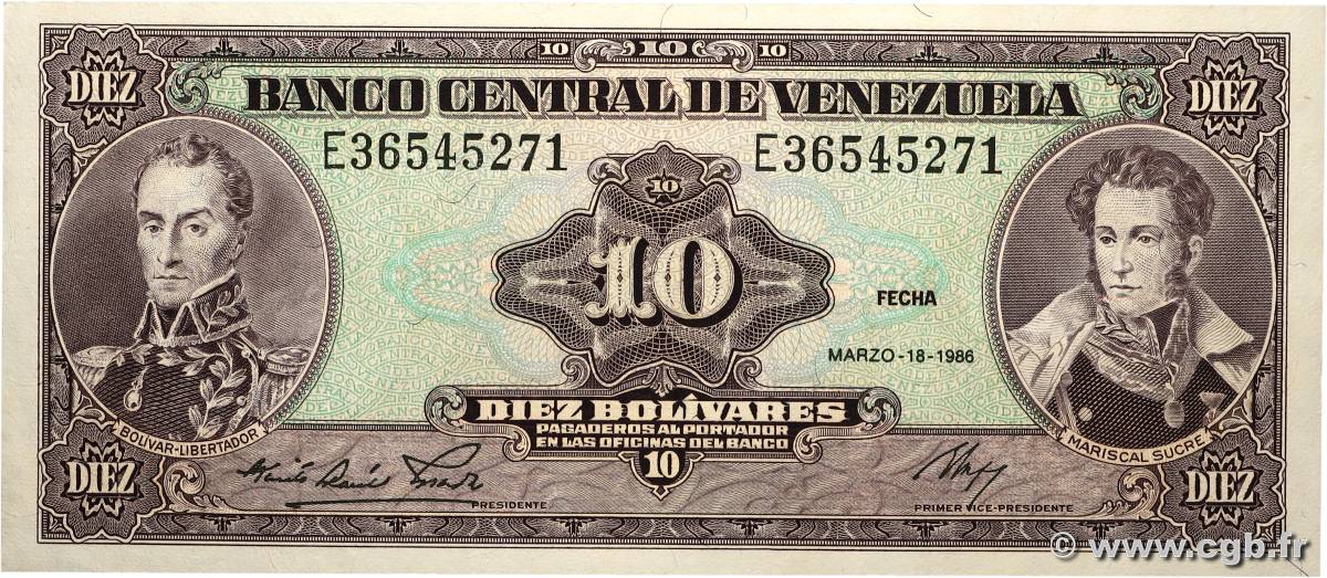 10 Bolivares VENEZUELA  1986 P.061a fST+