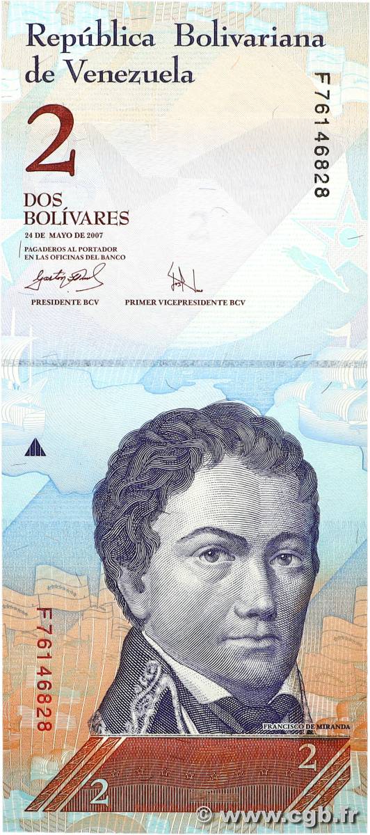 2 Bolivares VENEZUELA  2007 P.088b FDC
