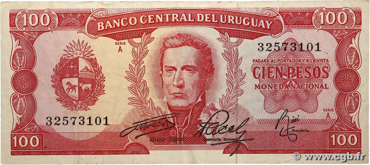 100 Pesos URUGUAY  1967 P.047a fSS