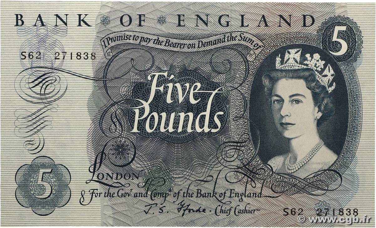 5 Pounds ANGLETERRE  1966 P.375b SUP+