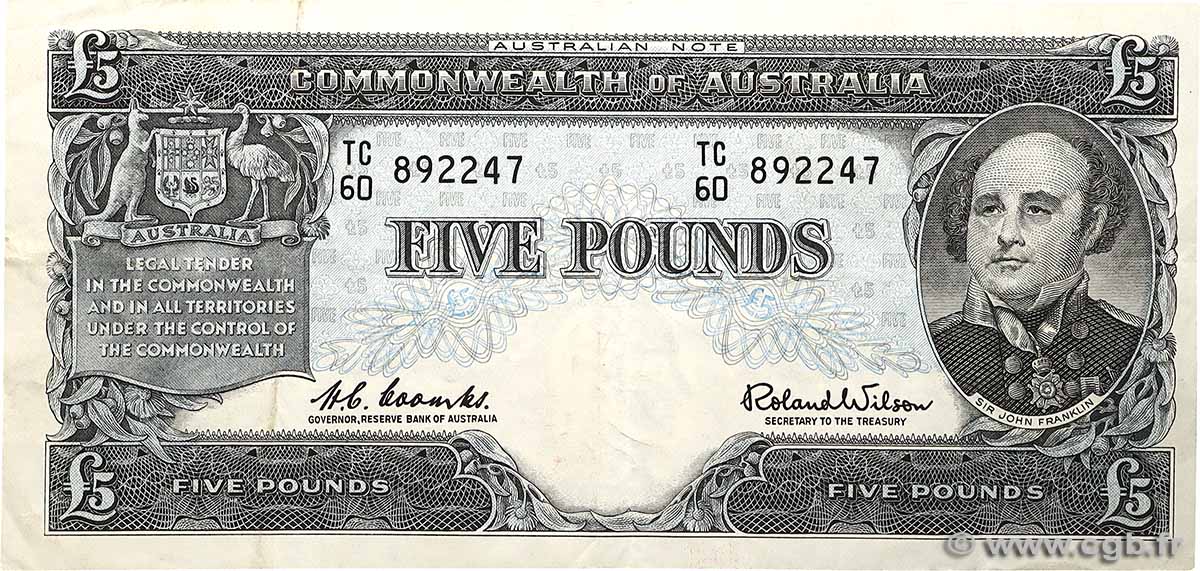 5 Pounds AUSTRALIEN  1961 P.35a SS