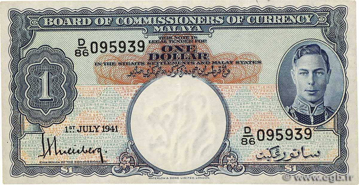1 Dollar MALAYA  1941 P.11 VF+