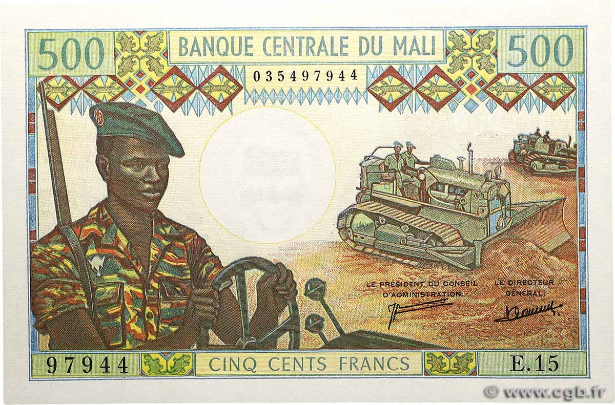 500 Francs MALI  1973 P.12d SPL+