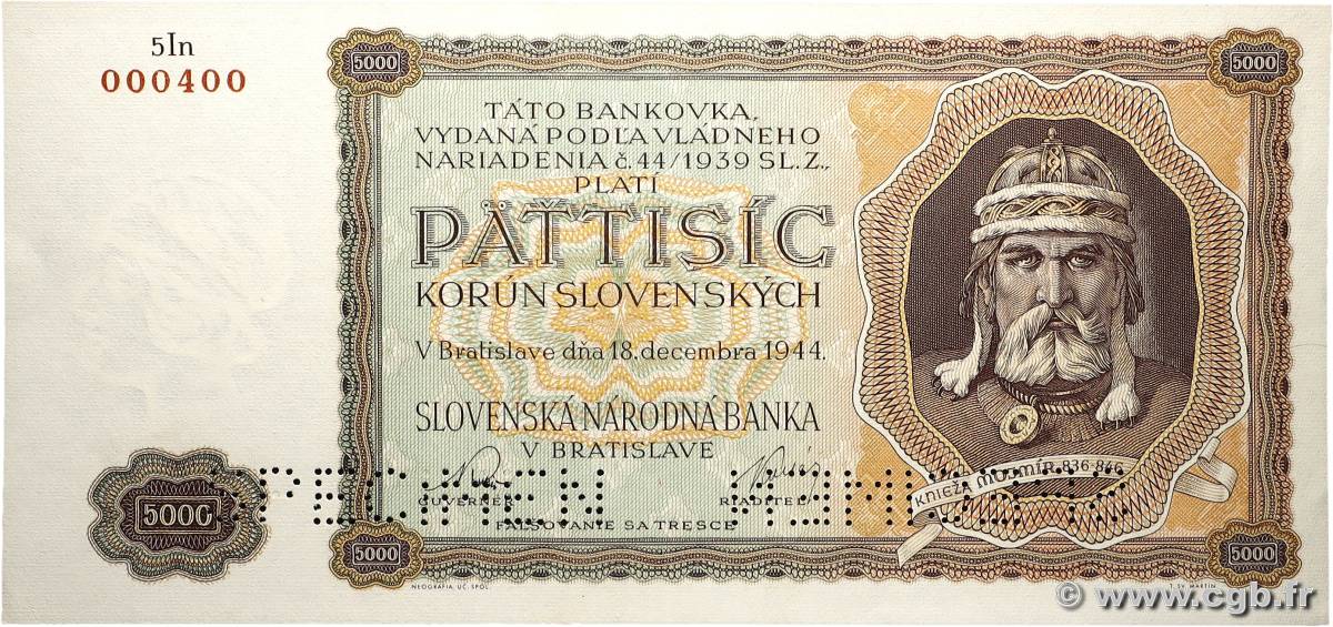 5000 Korun Spécimen SLOWAKEI  1944 P.14s fST