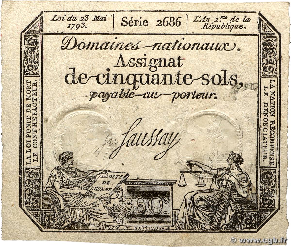 50 Sols FRANCE  1793 Ass.42c TTB+