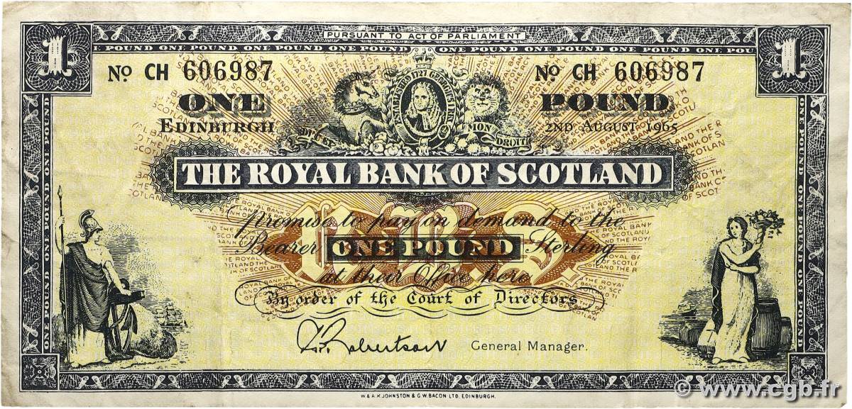 1 Pound ÉCOSSE  1965 P.325b TB