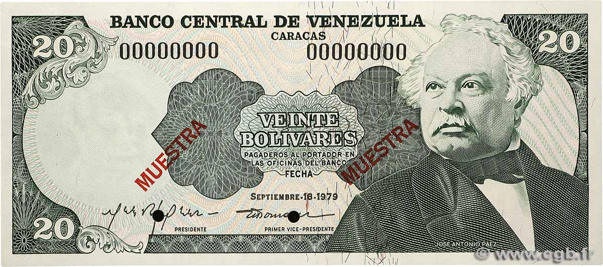 20 Bolivares Spécimen VENEZUELA  1979 P.053s3 pr.NEUF