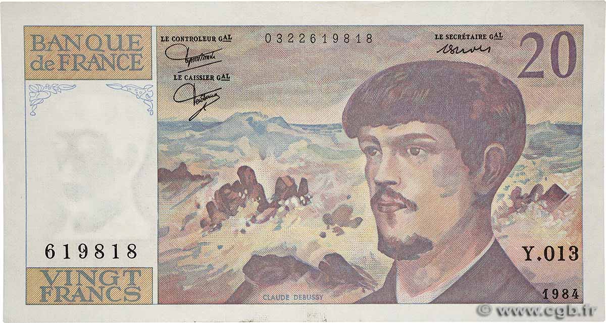 20 Francs DEBUSSY FRANCE  1984 F.66.05 XF