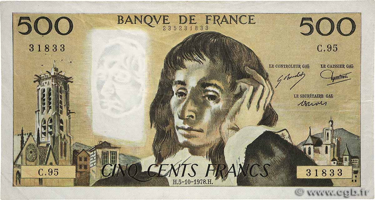 500 Francs PASCAL FRANCE  1978 F.71.18 F