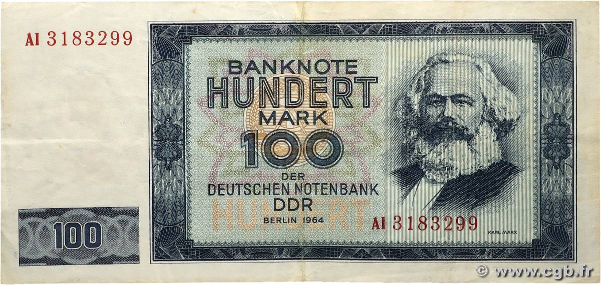 100 Mark ALLEMAGNE RÉPUBLIQUE DÉMOCRATIQUE  1964 P.26a TB+