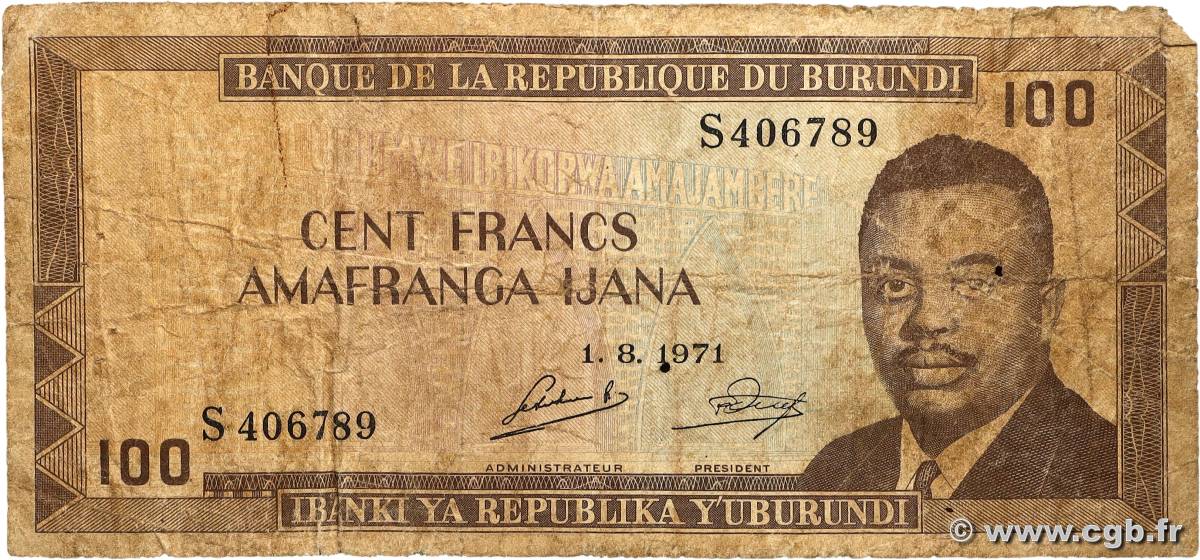 100 Francs BURUNDI  1971 P.23b B