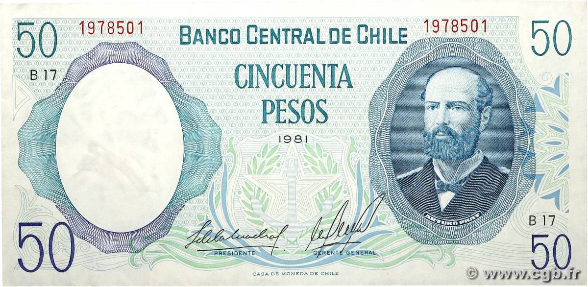 50 Pesos CHILI  1981 P.151b SUP