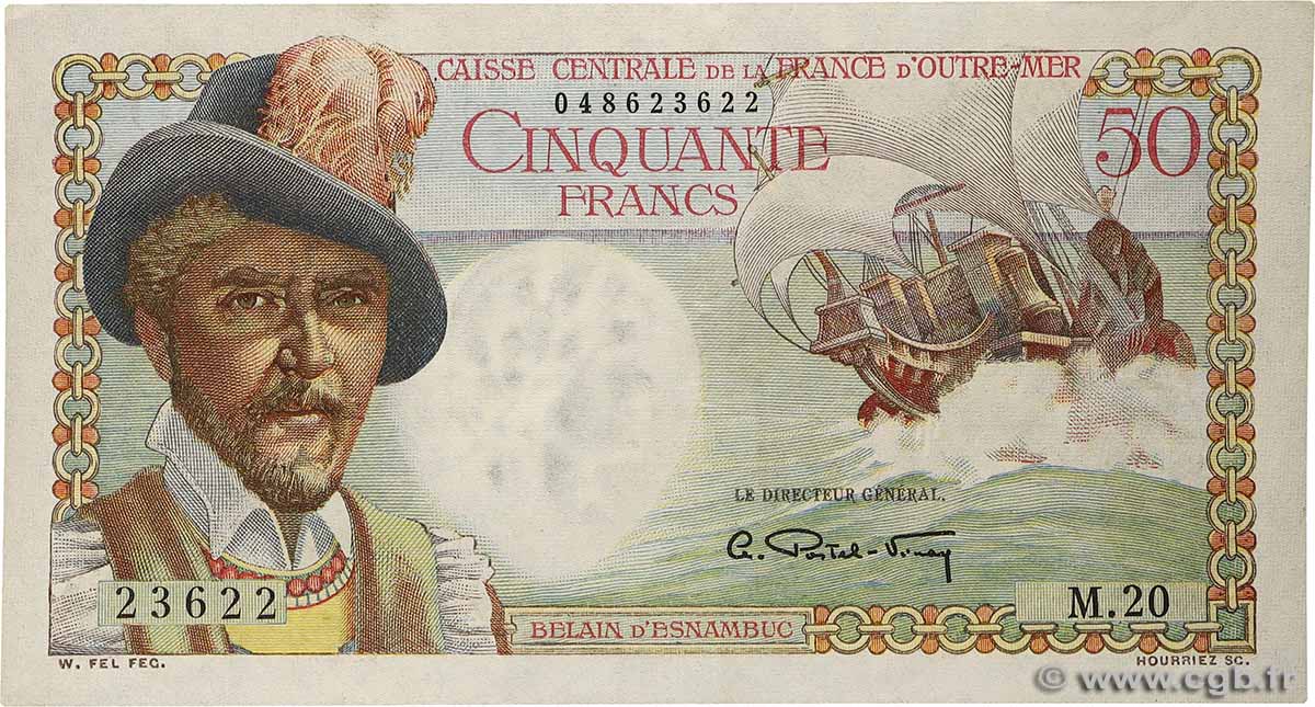 50 Francs Belain d&nbsp;Esnambuc CCFOM AFRIQUE ÉQUATORIALE FRANÇAISE  1947 A.132a VZ