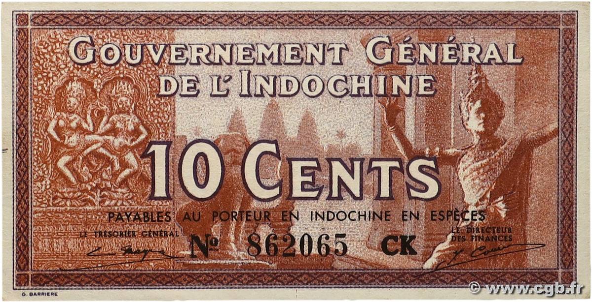 10 Cents INDOCHINE FRANÇAISE  1939 P.085d SPL
