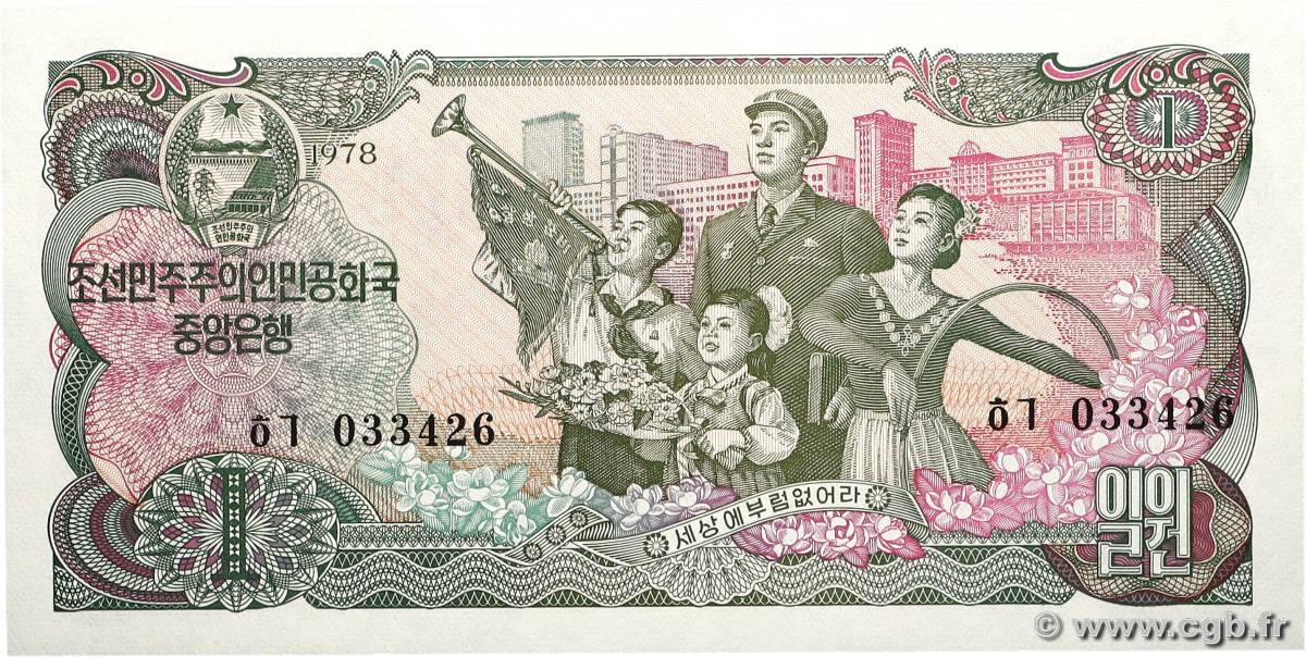 1 Won CORÉE DU NORD  1978 P.18e NEUF