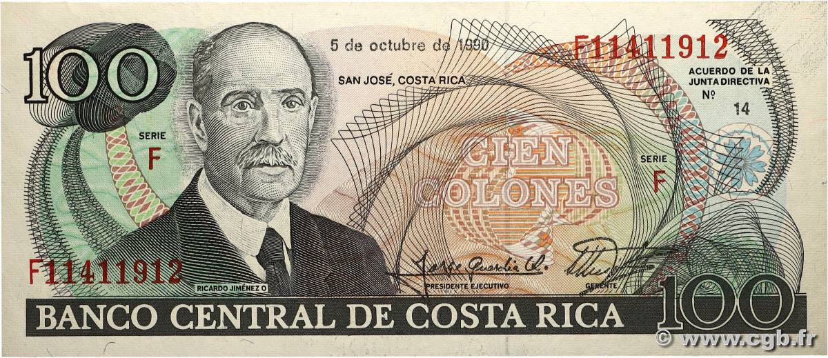 100 Colones COSTA RICA  1990 P.254a q.FDC