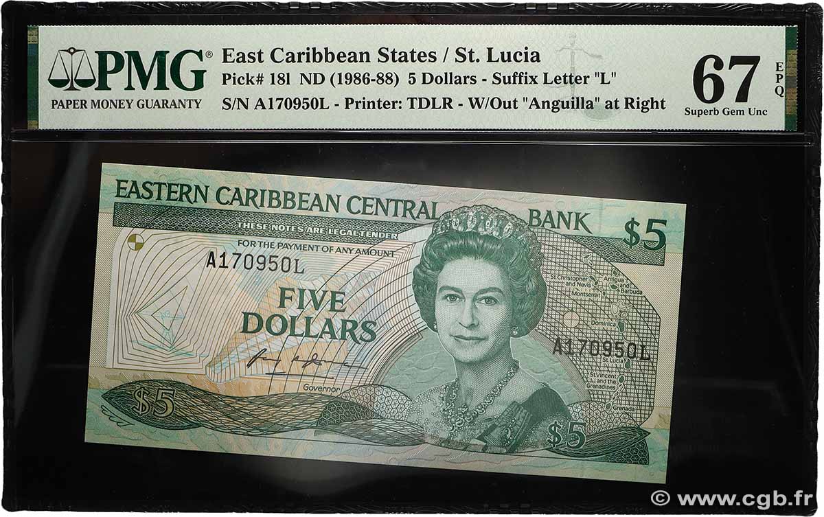 5 Dollars EAST CARIBBEAN STATES  1986 P.18l FDC