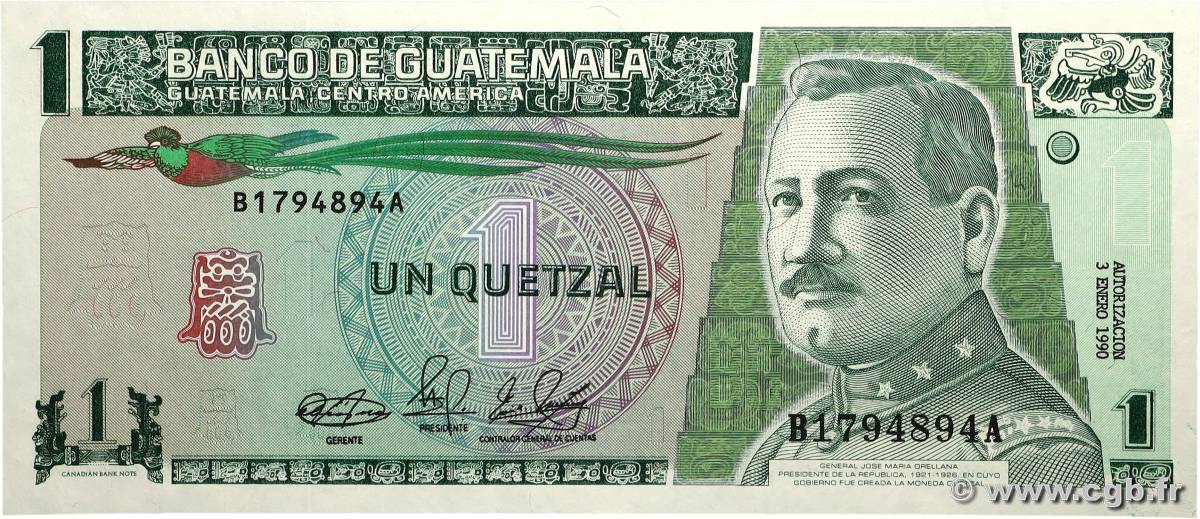 1 Quetzal GUATEMALA  1990 P.073a NEUF