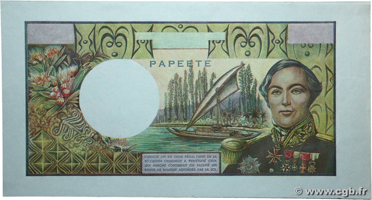 5000 Francs Épreuve TAHITI Papeete 1971 P.28e fST+