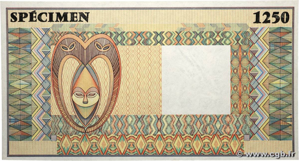 (1250 Francs) Spécimen FRENCH WEST AFRICA  1990 P.--s UNC