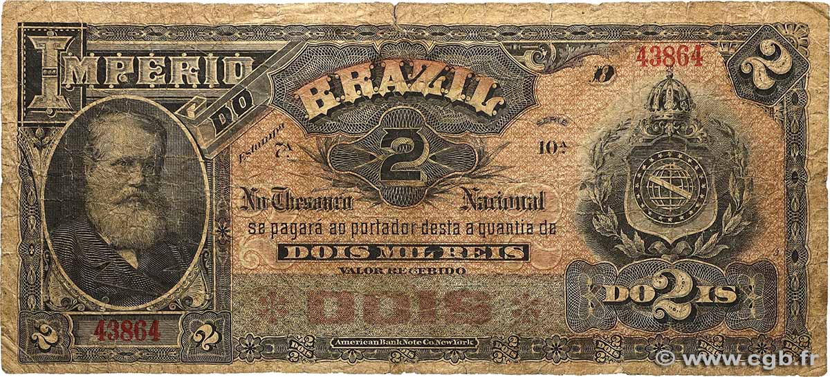 2 Mil Reis BRAZIL  1869 P.A256 G