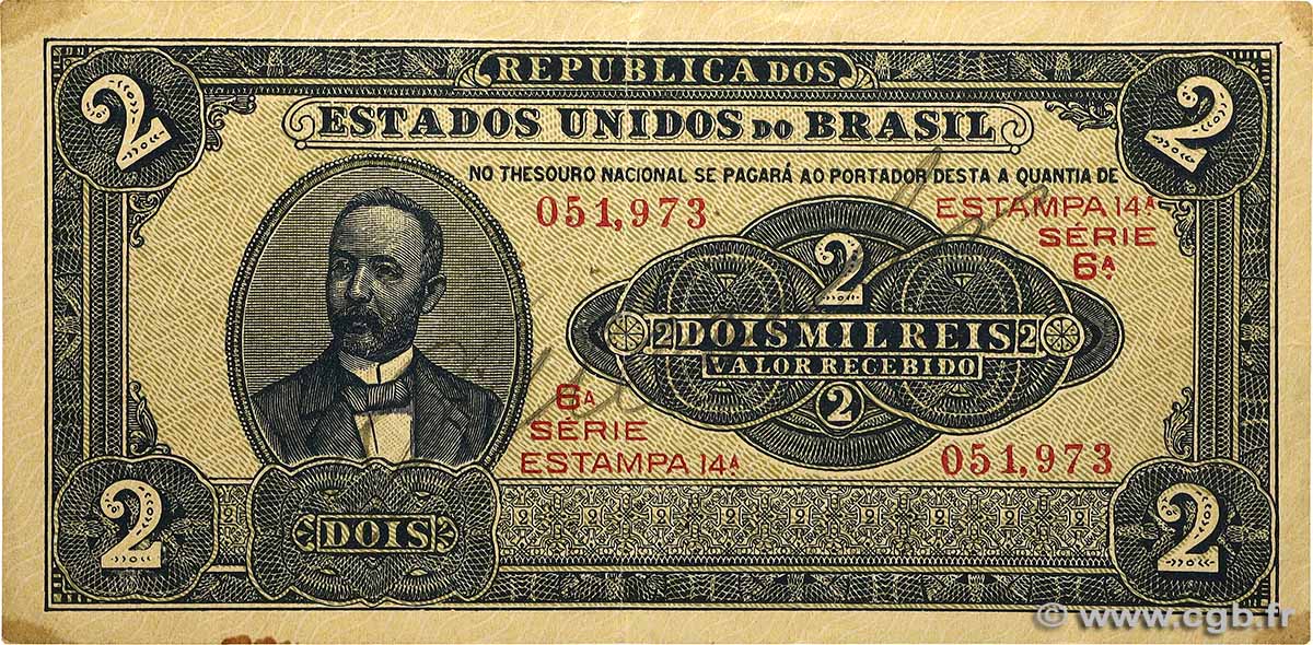 2 Mil Reis BRÉSIL  1921 P.016 TTB+