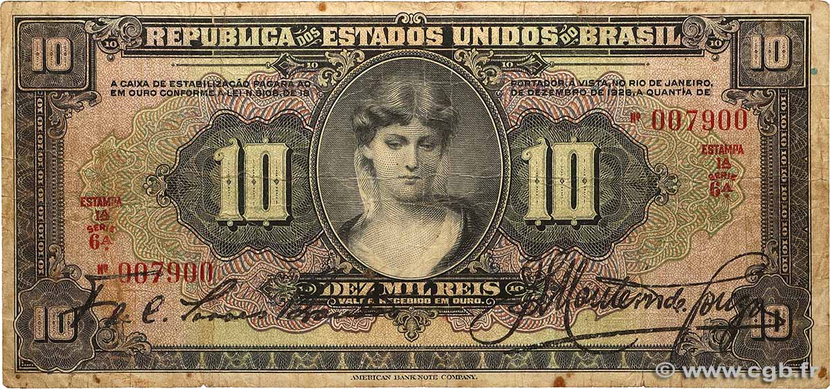 10 Mil Reis BRASIL  1926 P.103a RC+