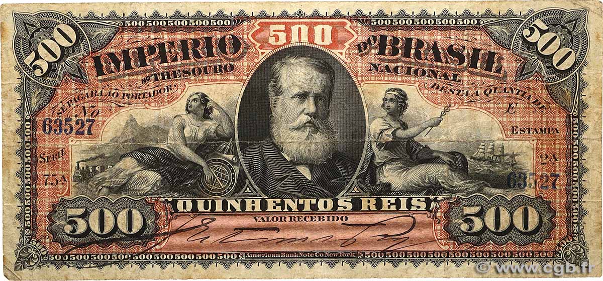 500 Reis BRÉSIL  1880 P.A243a pr.TB