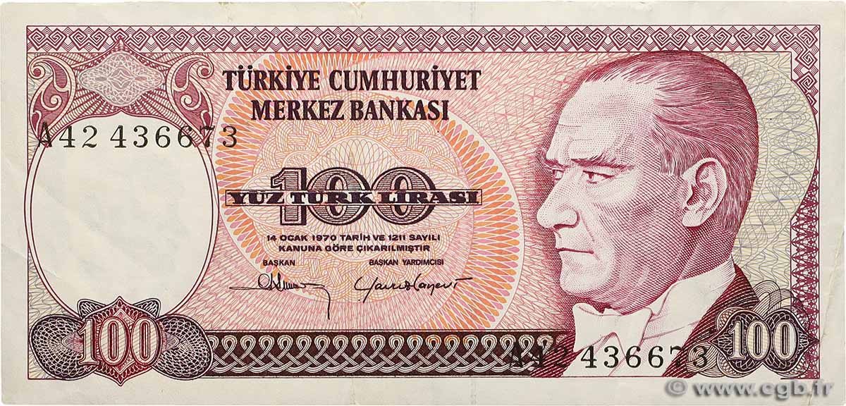 100 Lira TÜRKEI  1984 P.194 SS