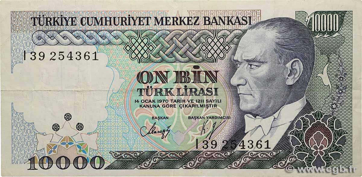10000 Lira TÜRKEI  1984 P.200 fSS