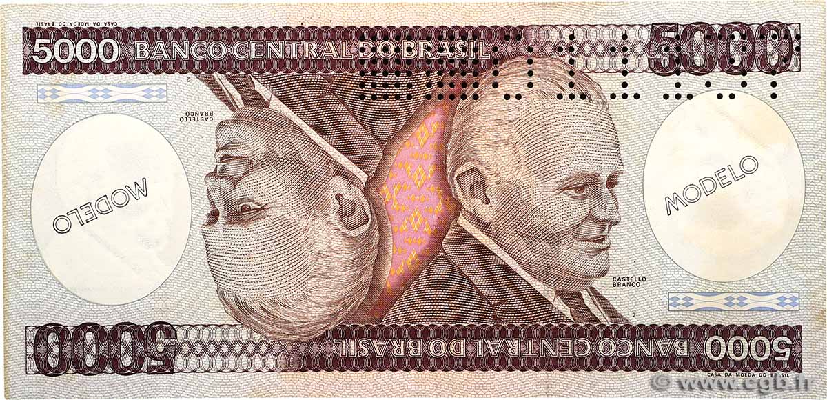 5000 Cruzeiros Spécimen BRASIL  1981 P.202as SC+