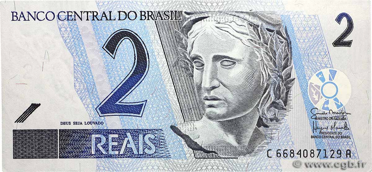 2 Reais  Fauté BRAZIL  2001 P.249f AU