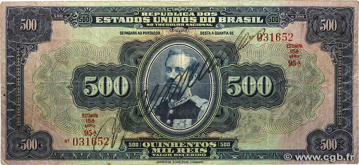 500 Mil Reis BRASIL  1931 P.092c BC