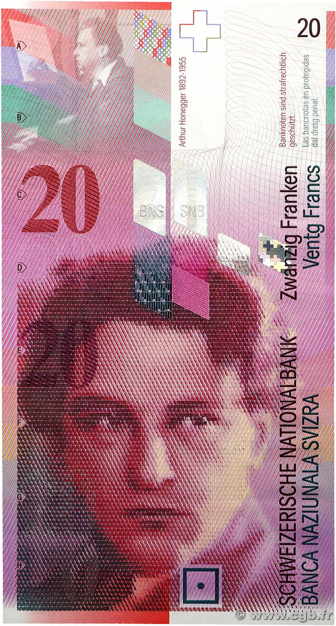 20 Francs SUISSE  2008 P.69e NEUF