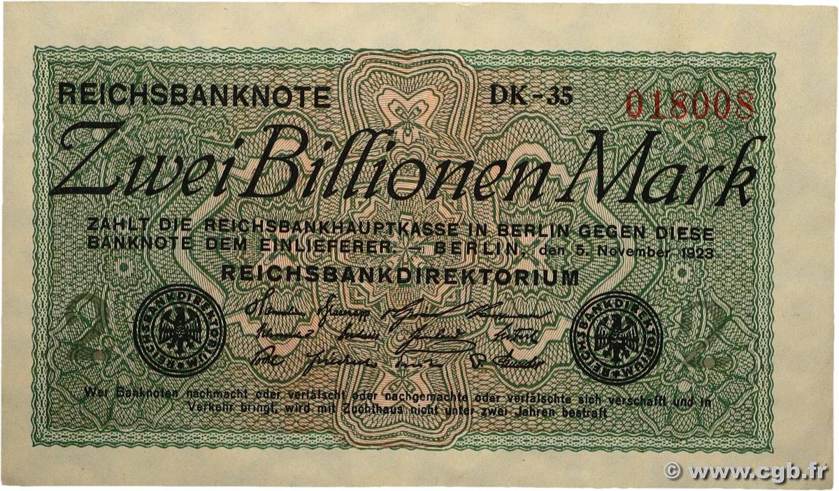 2 Billions Mark GERMANY  1923 P.135a VF+