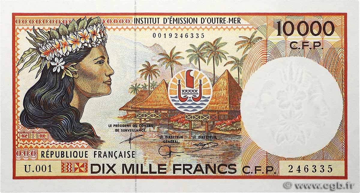 10000 Francs FRENCH PACIFIC TERRITORIES  2004 P.04d UNC