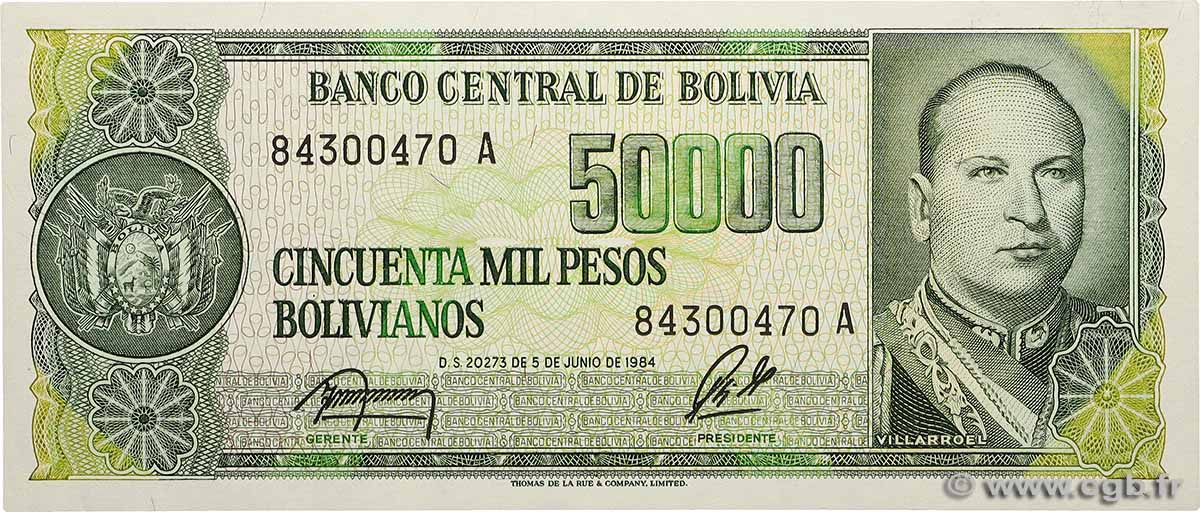 50000 Pesos Bolivianos BOLIVIE  1984 P.170a pr.NEUF