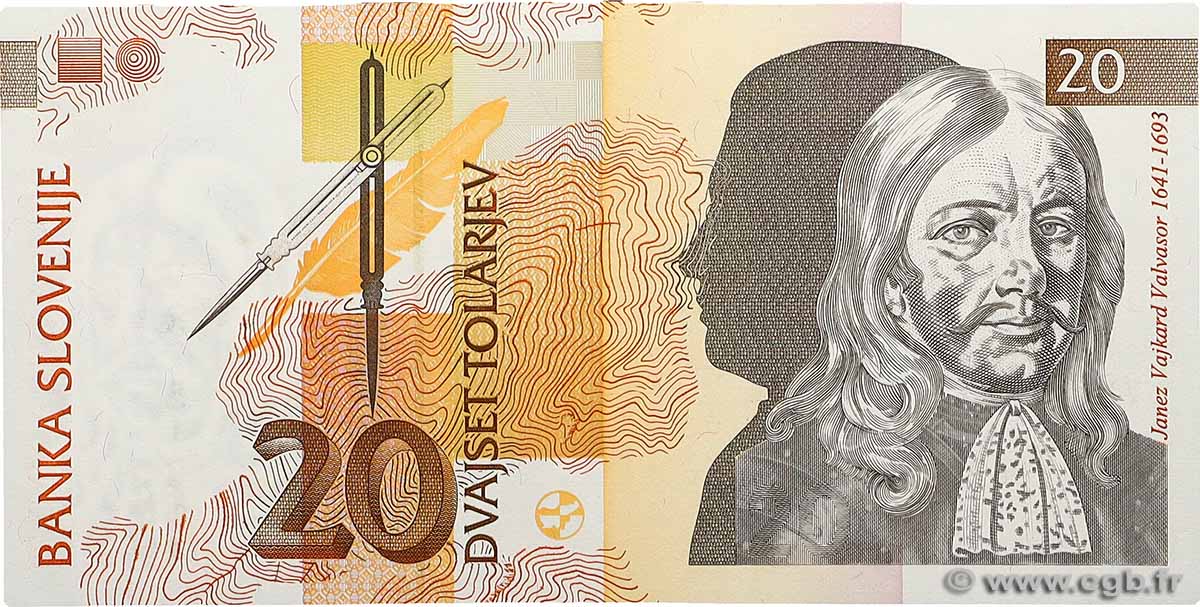 20 Tolarjev SLOVÉNIE  1992 P.12 pr.NEUF