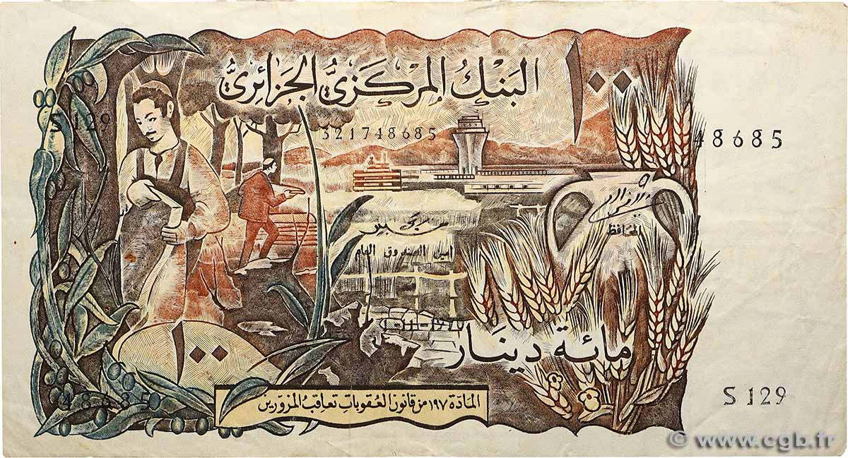 100 Dinars ALGÉRIE  1970 P.128a TB